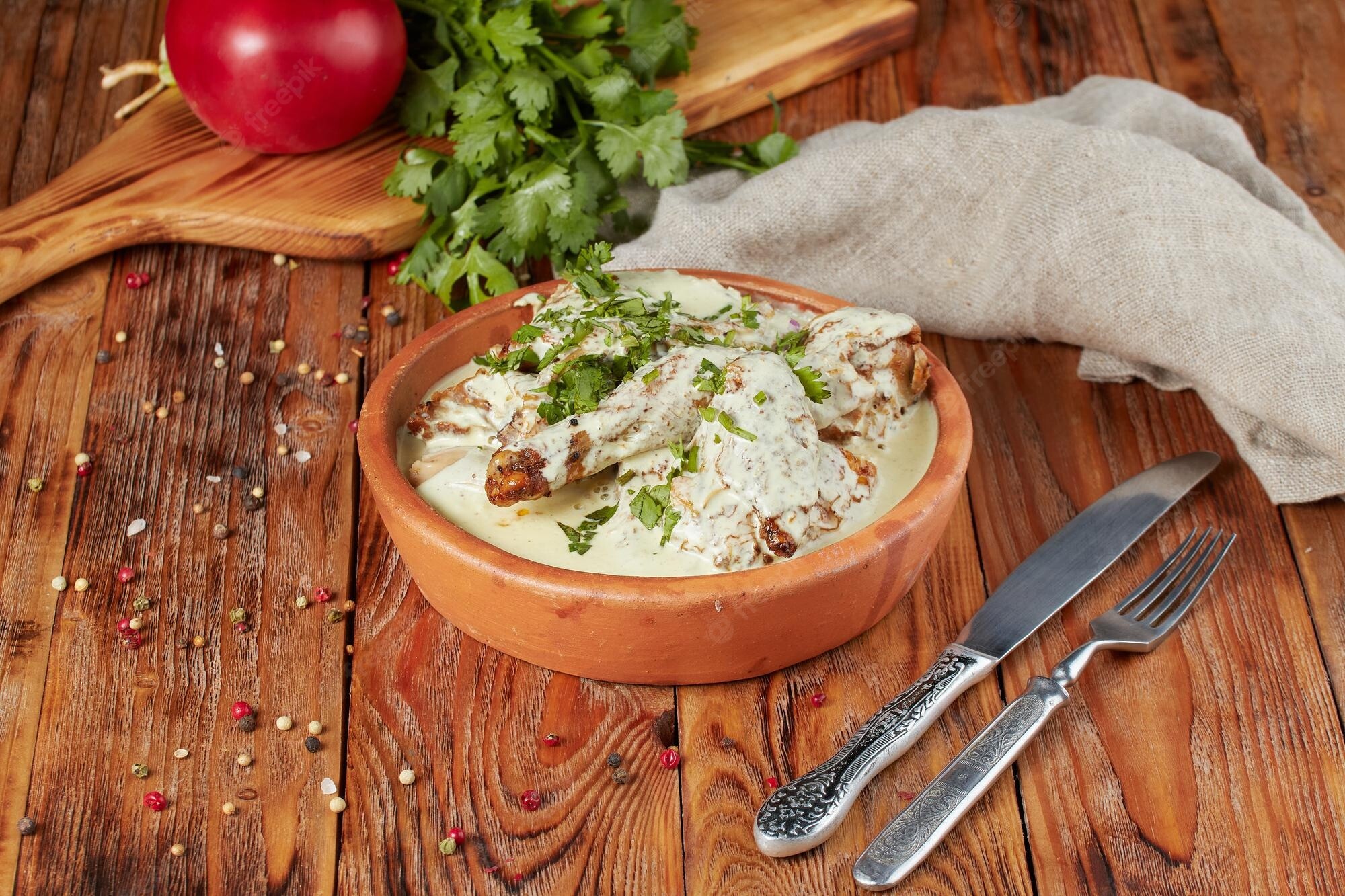 چکمرولی مرغ، از غذاهای معروف گرجستان hot-tasty-chicken-chkmeruli-with-sour-cream-cheese-traditional-georgian-cuisine_266211-1375.jpg